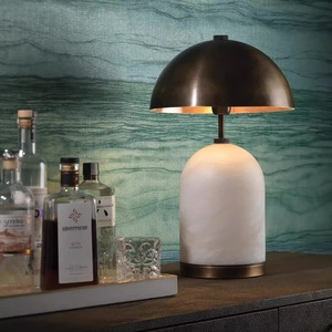 Lampe de table minimaliste moderne E27 LED 220V, base en marbre, pour salon, chambre à coucher, bureau - Product Image 1