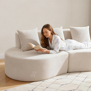 बहु-कार्यात्मक मॉड्यूलर अनुप्रस्थ संपीड़न सोफे सफेद घुमावदार एल-आकार स्पंज 2 सीटर रहने वाले कमरे असबस्टर्ड फर्नीचर - Product Image 6