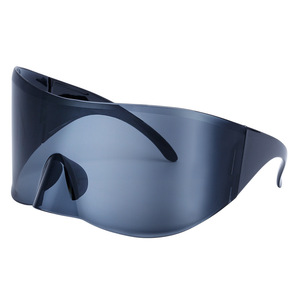 Lunettes de soleil de cyclisme d'extérieur, monture noire en PC, polarisées UV400, coupe-vent, pour hommes et femmes - Product Image 5