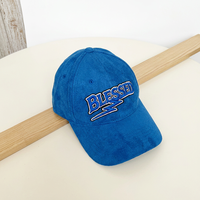 Gorras de Béisbol Personalizadas de 6 Paneles en Gamuza Azul con Letra Bordada en 3D, Gorras de Béisbol Ajustables con Estructura Deportiva y a la Moda