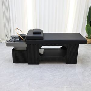 เตียงสระผมอเนกประสงค์สำหรับร้านเสริมสวยสไตล์ญี่ปุ่น พร้อมระบบนวดน้ำแบบไฮโดรเทอราปี  โครงไม้หุ้มหนัง ผลิตในประเทศไทย - Product Image 2