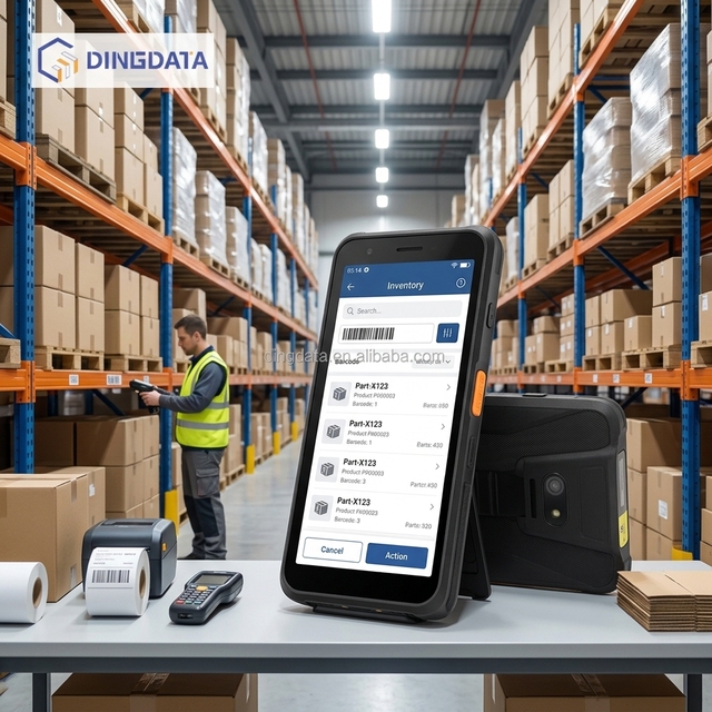 Dingdata E60H 6 Inch IP67 Rugged Android 10 PDA Industrial Data Collector 2D Barcode Scanner NFC RFID Fingerprint Reader MTK