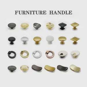 Cheap Grey Gold Black Round Drawer Handle Mushroom Cabinet Handle Furniture Knob