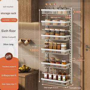 Support de rangement <span class=keywords><strong>mural</strong></span> en métal 3 niveaux pour cuisine 2026 – Étagère à épices et organisateur d'assaisonnements - Product Image 3