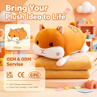 Vente en gros de jouets en peluche personnalisés de plusieurs tailles, hamster en peluche, coussin pour le corps, animaux en peluche doux, poupées en peluche, coussin à câliner, cadeau pour enfants