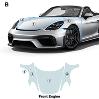 TPU 7.5MIL Film automobile de haute qualité prédécoupé pour P orsche 718 Spyder Gt4gt4Rs 2019-2023 Garantie 6 ans d'auto-guérison