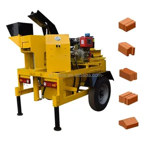 Máquina de bloques de construcción de arcilla de tierra, máquina de entrelazado de ladrillo comprimido hidráulico tipo diésel para la fabricación de ladrillos ecológicos