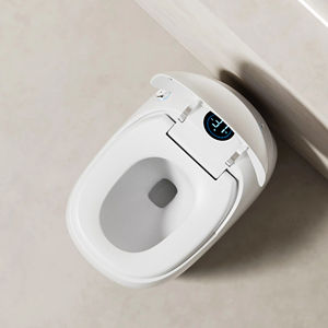 WC intelligent en céramique moderne à poser au sol avec chasse d'eau automatique à capteur de pied, bidet intégré, siphon en S, nouveau <span class=keywords><strong>design</strong></span>, siège chauffant à distance - Product Image 3
