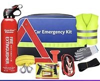 Kit de sécurité automobile d'urgence avec 10 extincteurs (rouge/jaune/orange) pour les situations d'urgence routière