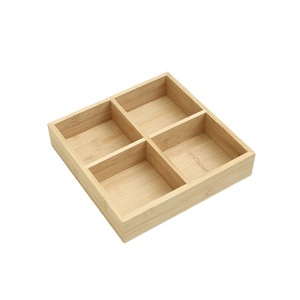 Caja de almacenamiento de bambú con nueve compartimentos, rectangular de 4.5 pulgadas, hecha a mano, para frutas secas, dulces, uso doméstico - Product Image 5