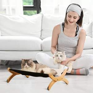 एलिवेटेड पालतू बिस्तर आधुनिक बांस बिल्ली के फर्नीचर थोक बांस लकड़ी की बिल्ली खमोक स्विंग बिस्तर - Product Image 1