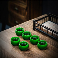 Imperial Grüne Jade-Textur Glas-Teetasse 50ml Hitzebeständiger Kung-Fu-Verkostungsbecher für Teezeremonie Espresso-Shot