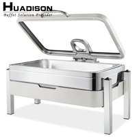 Matériel de restauration Huadison, réchaud rectangulaire blanc pour buffet, 9 litres, électrique, acier inoxydable 304, 400W, pour aliments