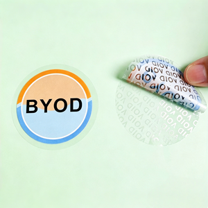 Etiquetas de Seguridad Autoadhesivas Impresas Personalizadas, Resistentes al Agua y a la Manipulación, Rollo de Etiquetas de Garantía Anulable para Empaquetado, Muestra Gratis - Product Image 1