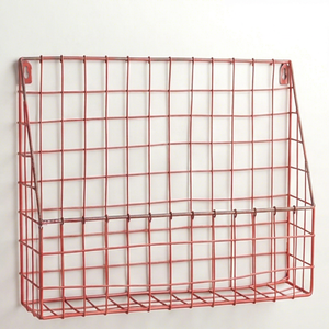 Premium Red Metal <b>Wire</b> <b>Storage</b> <b>Basket</b> Rectangle Hanging Modern Multi-Purpose Neatening Organizing Rack - Product Image 1