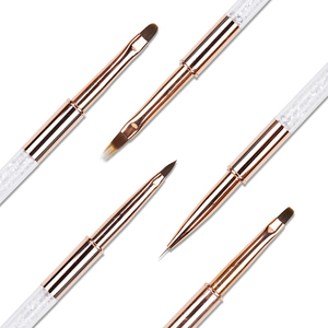 5mm 7mm 9mm Rose Gold Metal Handle Nylon Liner Nail Brush for Gel <b>Polish</b> Line Drawing Manicure - Product Image 5