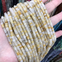 LANGYUE Venta al por mayor de cuentas sueltas naturales espaciadas de ágata de 4*2mm, cuentas de cristal en forma de ábaco para producción de joyería y pulseras