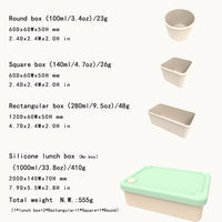Boîte à lunch en silicone avec compartiment amovible, compatible micro-ondes, étanche, récipient de stockage alimentaire, boîte bento pour enfants et adultes