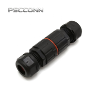 Connecteur circulaire étanche IP68 PSCCONN GW12 à 2 broches, 10A 300V, prise à vis M12 pour éclairages paysagers et bandes lumineuses