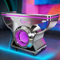 LiqVis - Nueva Mesa de DJ Portátil de Lujo con Logotipo Personalizado, Espejo de Acero Inoxidable, Luces LED de Colores, Protección IP67, Cabina de DJ para Clubes
