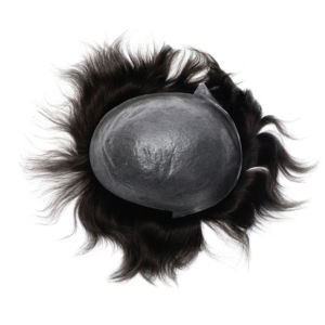 Wig pria lurus kelas kulit v-ring 0.06mm rambut manusia Remy Indian ikat tangan palsu prostesis kepadatan 100% ikat rambut - Product Image 1