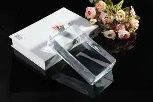 Đổi Mới 200*100*50Mm Rõ Ràng Cuboid Glass Gạch Hình Chữ Nhật Nóng Chảy Thủy Tinh Gạch Cho Trang Trí