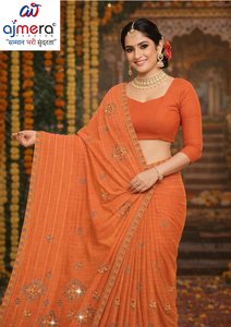 Sari en coton Ajmera imprimé, élégant et traditionnel, doux, stylé, ethnique, pour les fêtes, séchage rapide, collection pour femmes - Product Image 2