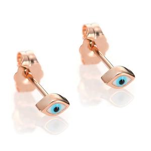 2025 nueva alta calidad exquisita moda exquisita Mini esmalte joyería de plata esterlina 14K pendientes de ojo chapados en oro Real - Product Image 4