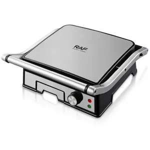 RAF Neu Edelstahl Steak Gitter Antihaft Elektro Sandwich Grill Panini Press Maker Mit Abnehmbarer Platte