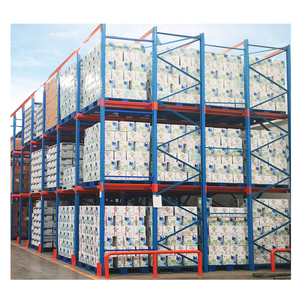 Scaffalatura Industriale in Acciaio per Magazzino, Telaio Blu con Ripiani <span class=keywords><strong>Arancioni</strong></span>, Scaffali Resistenti per Supermercati Commerciali - Product Image 5