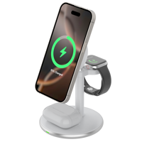 Support de charge sans fil magnétique 3 en 1 15W, support universel réglable pour téléphone, montre, écouteurs, chargeur de bureau