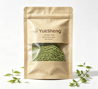 Sachet de thé biodégradable en kraft enduit PLA avec fenêtre transparente, fermeture à trois côtés, fermeture éclair refermable, conservation de l'arôme, compostable, qualité alimentaire, personnalisable