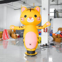HPS Danseur gonflable publicitaire personnalisé, bras ondulant, tigre mignon pour fêtes et événements