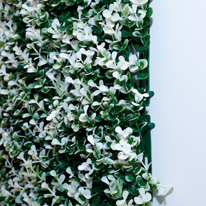 Pared verde de imitación botánica de alta calidad 100% Artificial para pared de fondo Tecnología táctil real Plástico con flor - Product Image 5