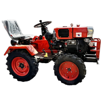 Mini tracteur cultivateur 4x4 à quatre roues motrices, 15 chevaux, démarrage électrique, petite roue, produit d'exportation avec composant moteur principal