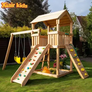 Xiair Kids Kindergarten Outdoor Playground Equipment Playhouse con tobogán de acero Swing y escalada para jugar al aire libre