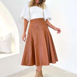Automne et hiver nouveau parapluie en forme de petite <span class=keywords><strong>jupe</strong></span> en cuir Slim Fit PU cuir tempérament taille haute demi-<span class=keywords><strong>jupe</strong></span> vêtements pour femmes - Product Image 1