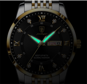 Montre décontractée pour homme POEDAGAR 836 en acier inoxydable de qualité supérieure, montre-bracelet sport de luxe lumineuse avec date et jour - Product Image 6