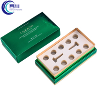 Caja de Regalo de Lujo con Tapa Verde, Caja de Embalaje Rígida con Papel Plateado y Bandeja Interior para Velas de Té o Productos Cosméticos