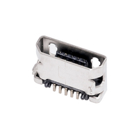 Conector micro USB de 5 pines Conector hembra de paso de 6,4mm tipo B para carga de teléfono móvil