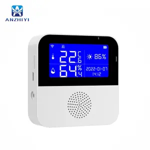 Anzhiyi Tuya Wifi Smart Wireless Temperature And Humidity Sensor Real-time Monitoring 2.9 Inch LCD Display Temperature Sensor