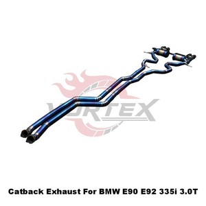 Système d'échappement Catback Valvetronic en titane bleu brûlé Vortex pour BMW E90 E92 335i 3.0T N54 N55, silencieux de course - Product Image 4