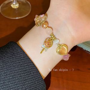 Candy Imitation Natural Jade Beads <b>Bracelet</b> for Women Round <b>Beaded</b> Sweet Lollipop Pendant Handmade Crystal <b>Bracelet</b> for Women - Product Image 3