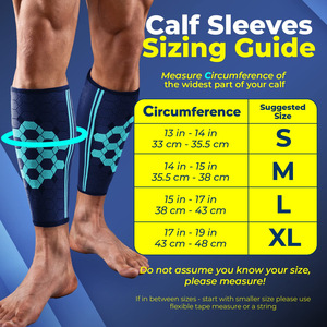 Manchons de compression tricotés haute élasticité pour mollets, pour adultes, pour la course, le fitness, le cyclisme, le football, et la prévention des entorses de la cheville - Product Image 2