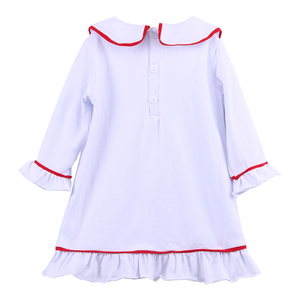 Chemises de nuit d'hiver pour enfants, <span class=keywords><strong>pas</strong></span> <span class=keywords><strong>cher</strong></span>, manches longues, couleur unie, jolie robe de nuit pour bébé, bonne qualité - Product Image 2