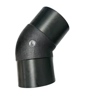 Codo de 45 grados para tubería de agua ASTM D3261 F714 IPS pulgadas tamaño Butt Fusion PE4710 pe100 HDPE codo pn16 PN20