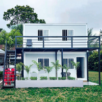 Maison conteneur modulaire préfabriquée en acier DIY - Portable, 2 chambres, détachable, empilable, design ferme pour usage commercial