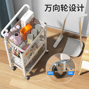Folding Kitchen Storage Rack 3 Tier Movable <b>Trolley</b> With Wheels For Food And Baby Supplies Storage - Product Image 4