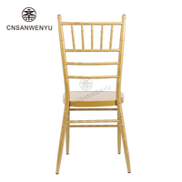 Chaises Chiavari dorées à montage rapide pour événements, sièges modulaires empilables pour banquets, mariages de luxe, événements d'entreprise, structure en acier