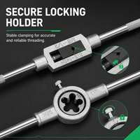 Jeu de 20 pièces pour filetage fin, système métrique britannique, comprenant tarauds et filières en acier allié HSS au carbure, support de taraudage, clé et outils de coupe de filetage